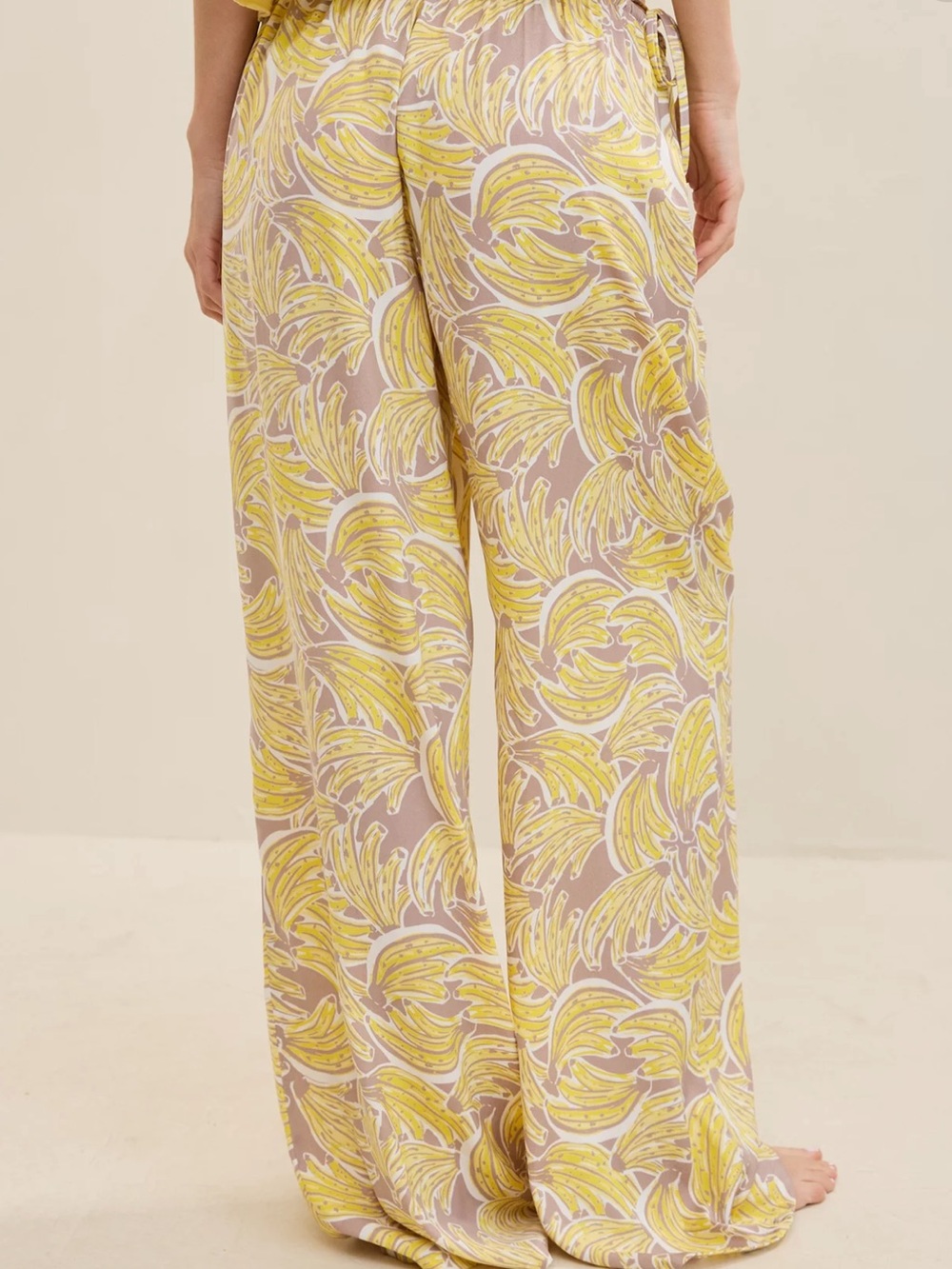 Aerie banana Printed Wide-Leg Lounge Pants - Picture 3 of 3